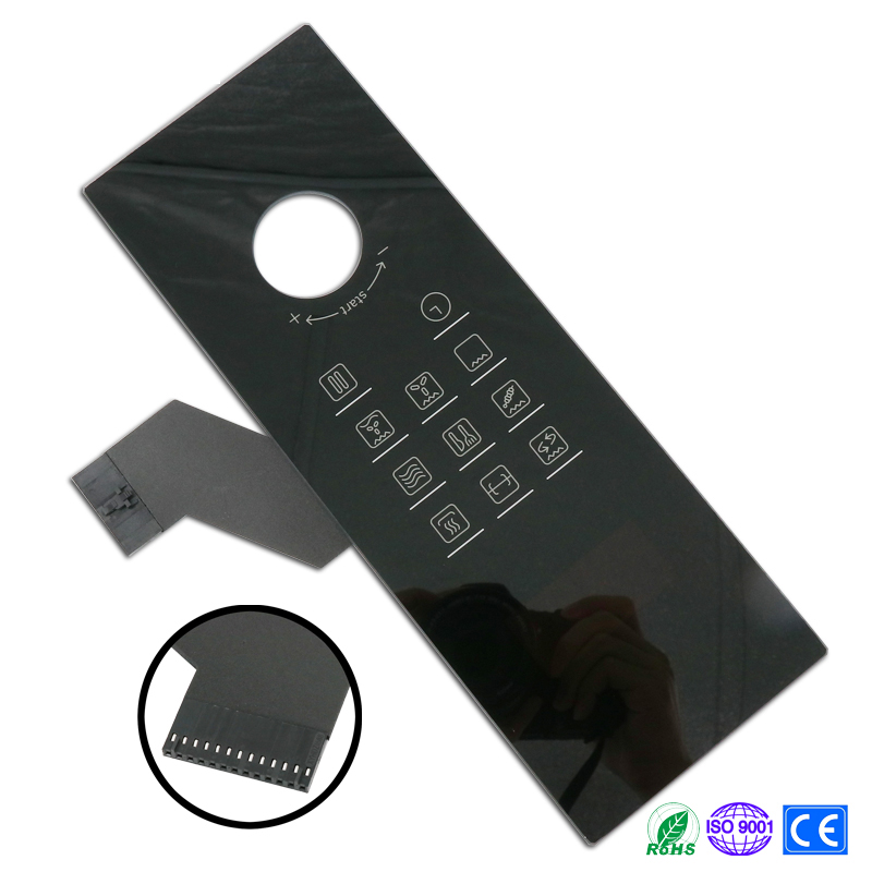 Black tempered glass keypad panel capacitive touch screen smart touch switches for home automation