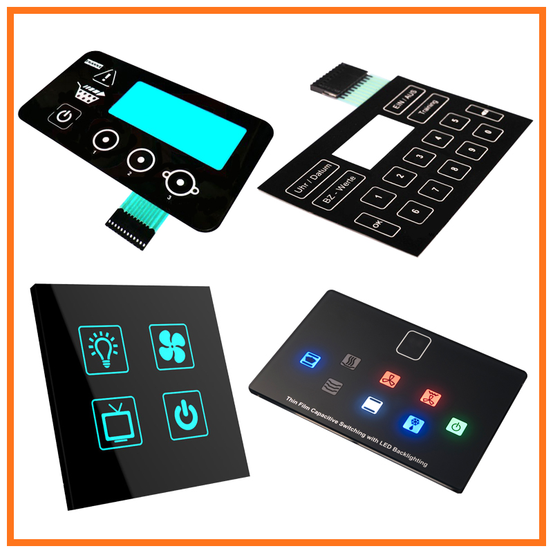 Black tempered glass keypad panel capacitive touch screen smart touch switches for home automation
